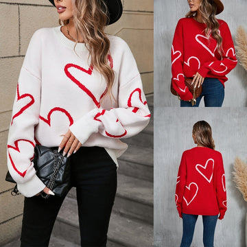 Trendy Knit Heart Sweater - Artsi Chic Boutique