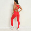 Sleek One-Piece Yoga Jumpsuit - Sleeveless Stretch Sportswear - Artsi Chic Boutique