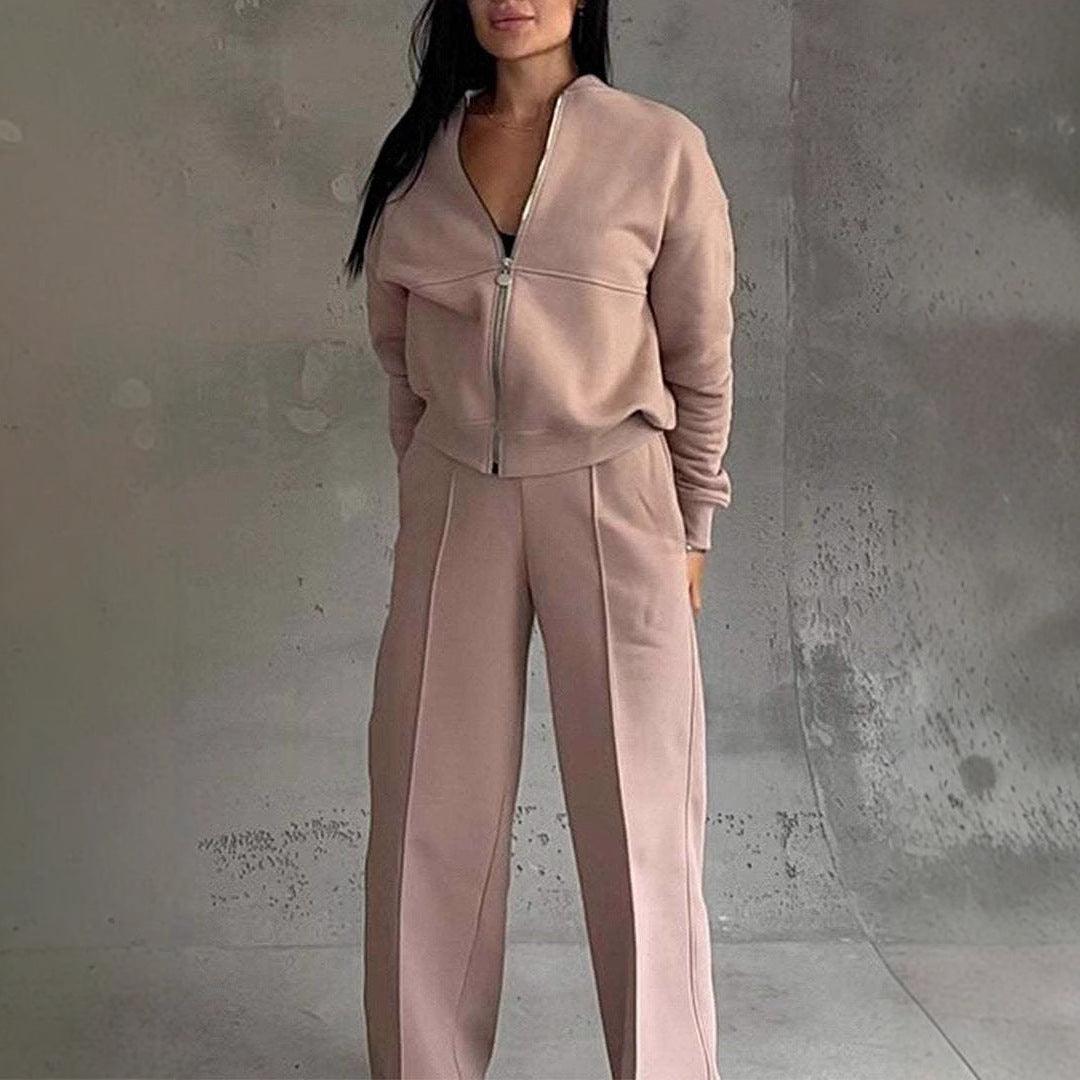Women's Sports Suit - Jacket & Wide-Leg Pants - Artsi Chic Boutique