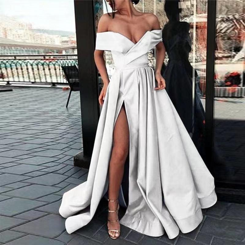 Women's V-neck Satin Multicolor Dress - Artsi Chic Boutique
