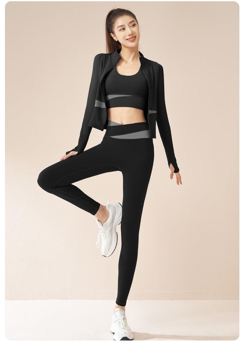 Women's Ultimate Yoga Set - Jacket, Trousers, & Bra for Workouts - Artsi Chic Boutique