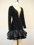Sultry Deep V-Neck Sequin Mini Dress - Glamorous Party Attire - Artsi Chic Boutique