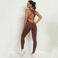 Sleek One-Piece Yoga Jumpsuit - Sleeveless Stretch Sportswear - Artsi Chic Boutique