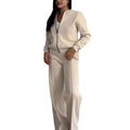 Women's Sports Suit - Jacket & Wide-Leg Pants - Artsi Chic Boutique