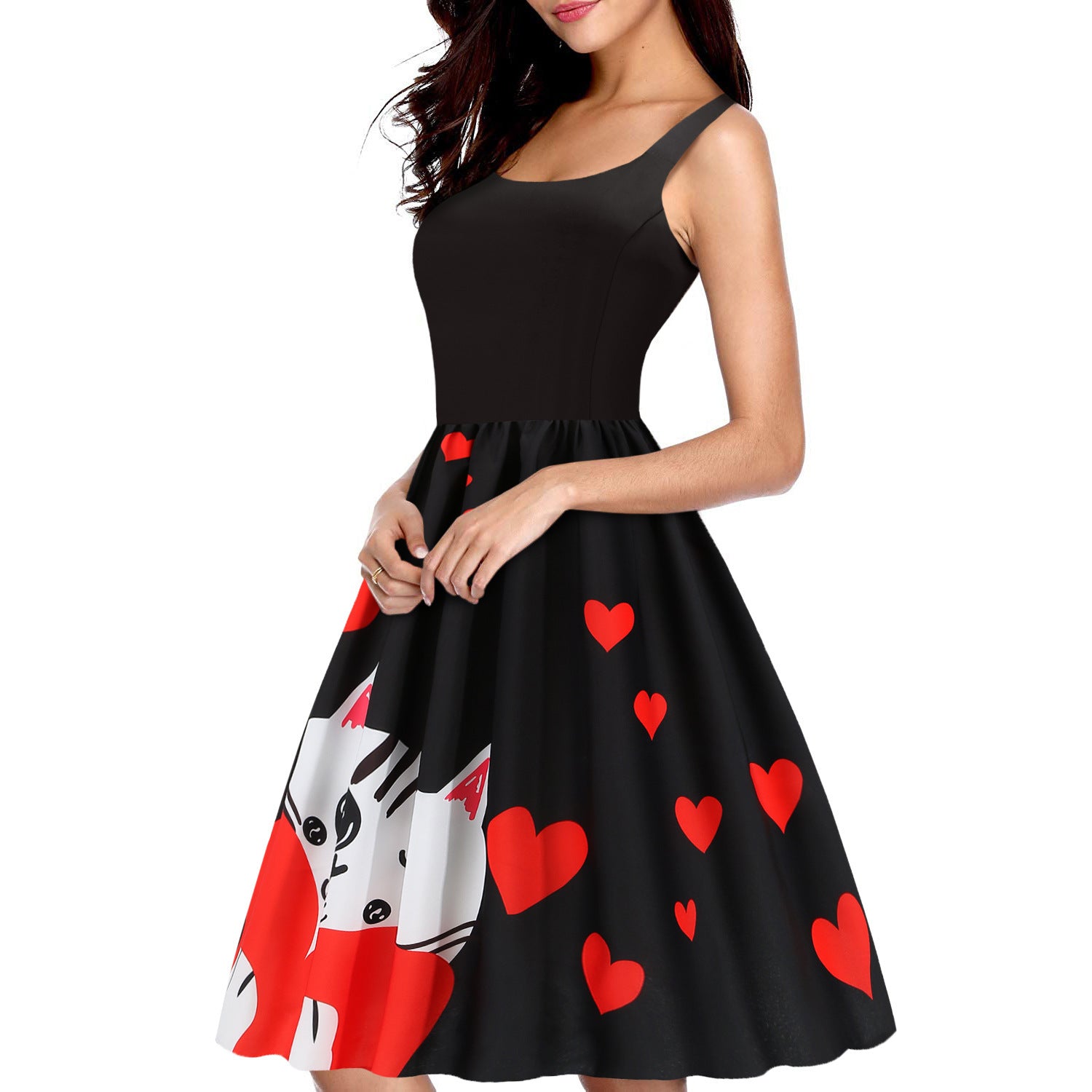 Heartfelt Elegance: Valentine's Day Swing Dress - Artsi Chic Boutique
