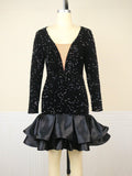 Sultry Deep V-Neck Sequin Mini Dress - Glamorous Party Attire - Artsi Chic Boutique