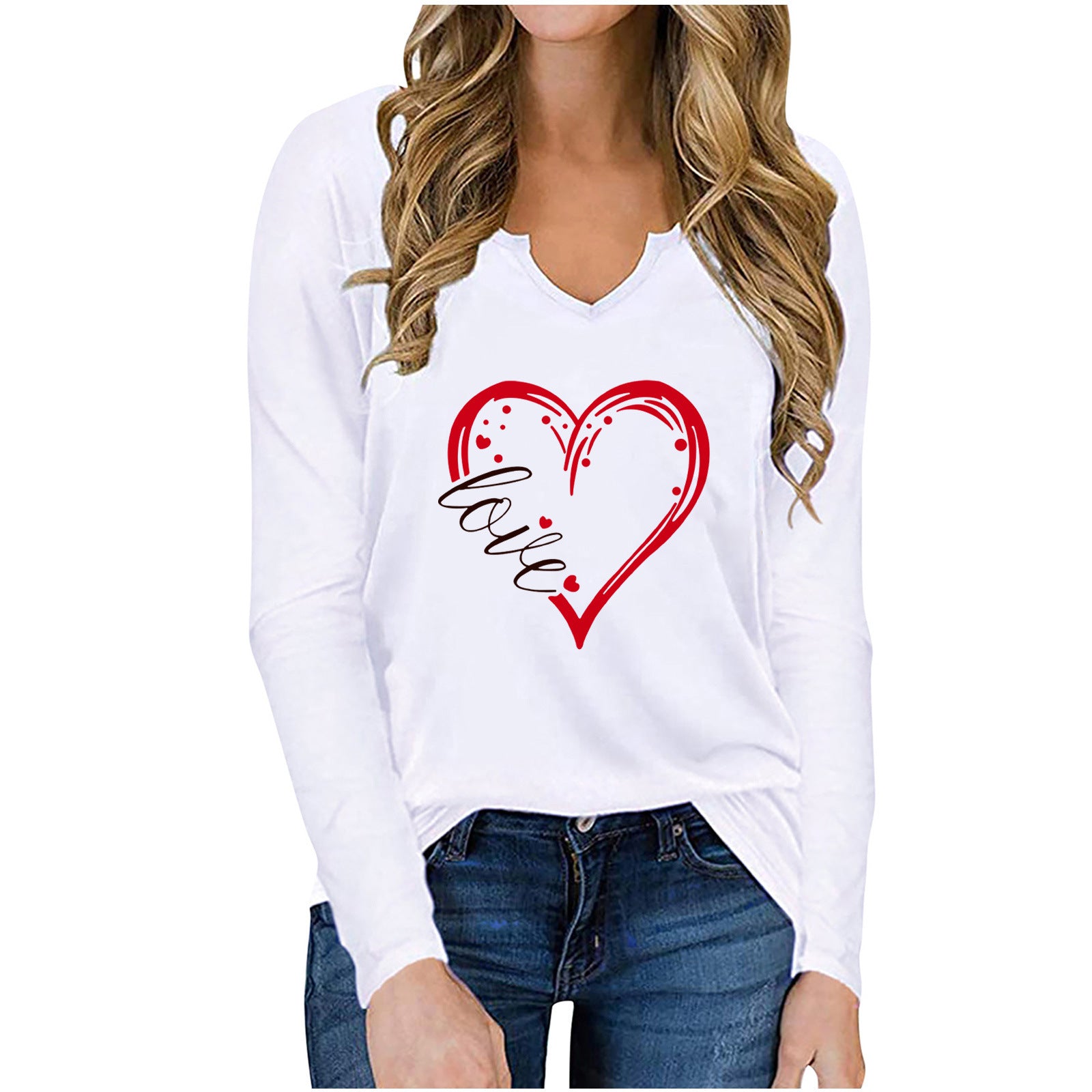 Love-Inspired V-Neck Long-Sleeve Tee - Artsi Chic Boutique