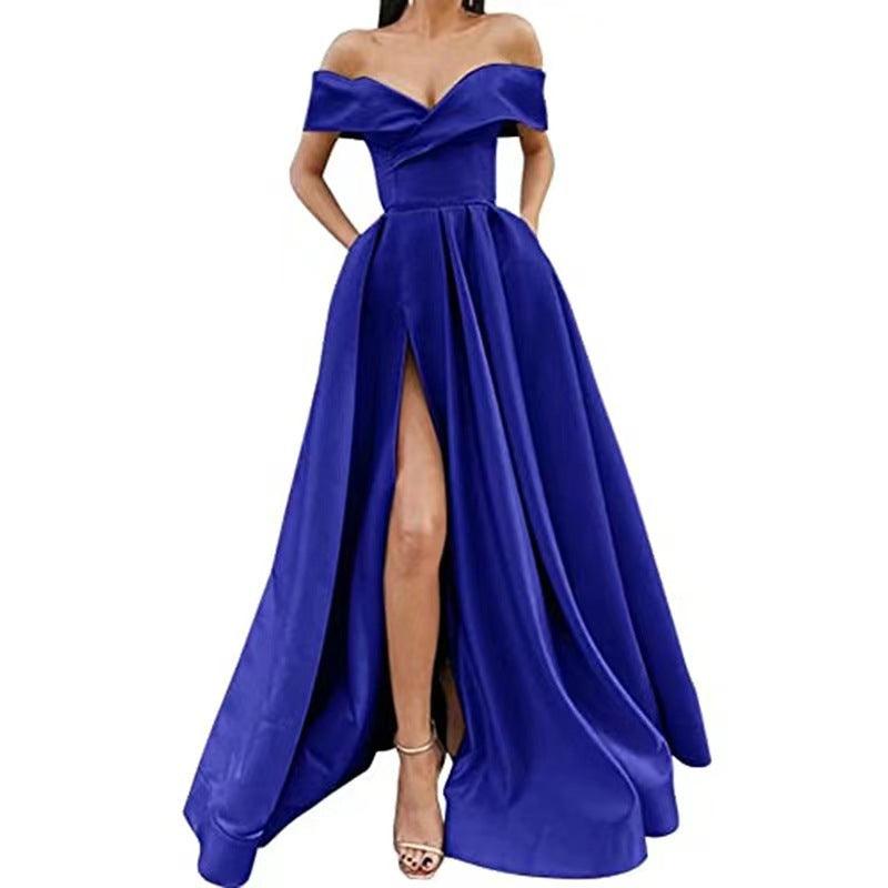 Women's V-neck Satin Multicolor Dress - Artsi Chic Boutique