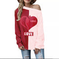 Love-Inspired Loose Shoulder Sweater - Artsi Chic Boutique
