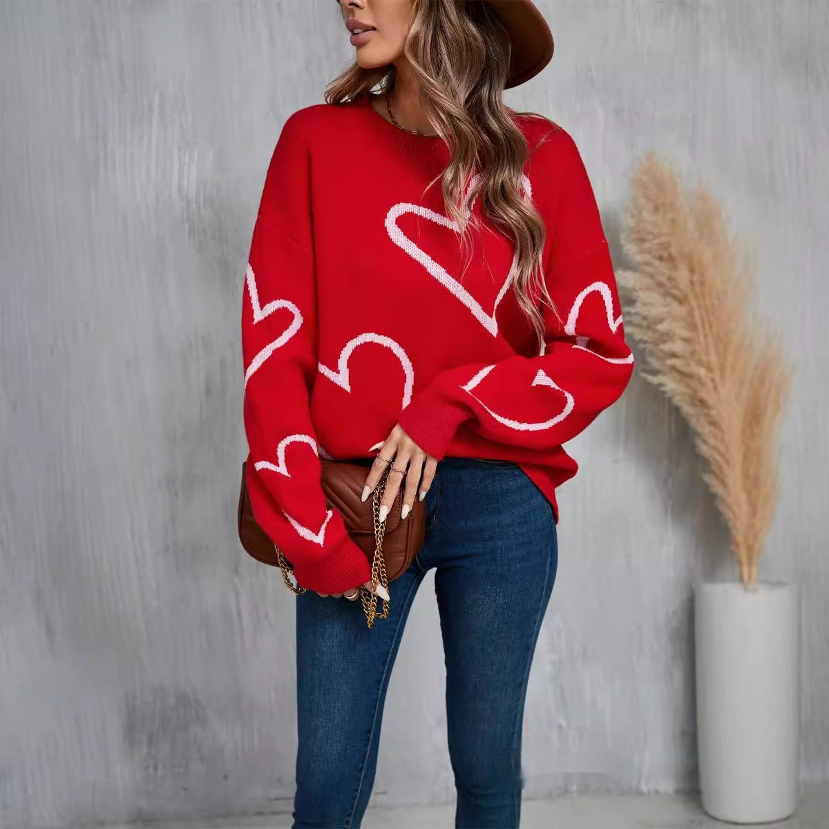 Trendy Knit Heart Sweater - Artsi Chic Boutique