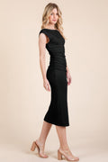 Black Open Back Midi Dress - Artsi Chic Boutique