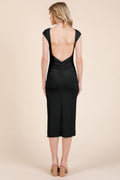 Black Open Back Midi Dress - Artsi Chic Boutique