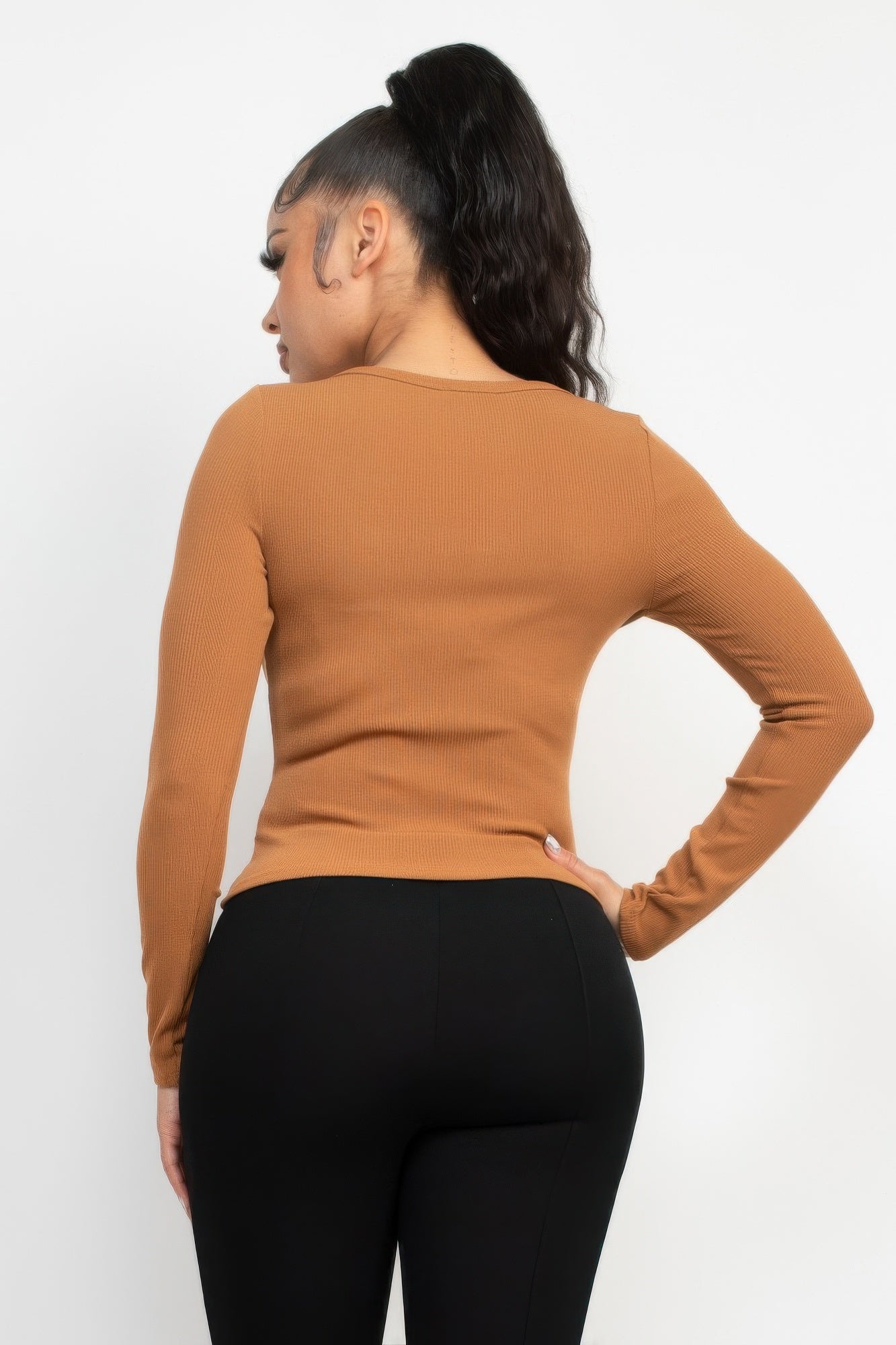 Chic Light Brown V-Bar Top - Artsi Chic Boutique