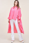 Pink Oversized Shirt with Long Back - Artsi Chic Boutique