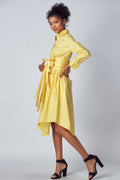 Chic Yellow Belted Shirt Dress - Artsi Chic Boutique
