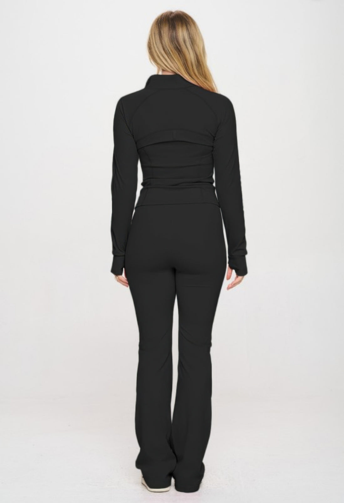 Stylish Black Yoga Jacket & Jumpsuit Set - Artsi Chic Boutique