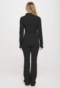 Stylish Black Yoga Jacket & Jumpsuit Set - Artsi Chic Boutique