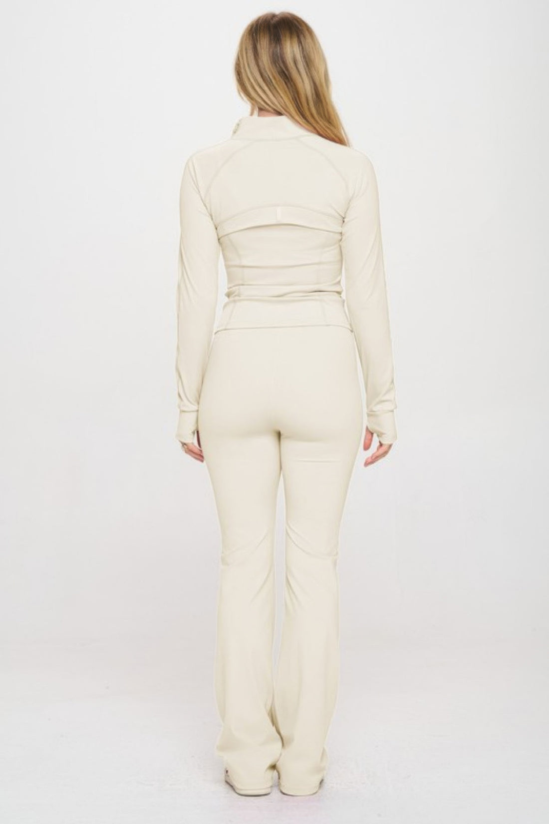 White Yoga Jacket & Jumpsuit Set - Artsi Chic Boutique