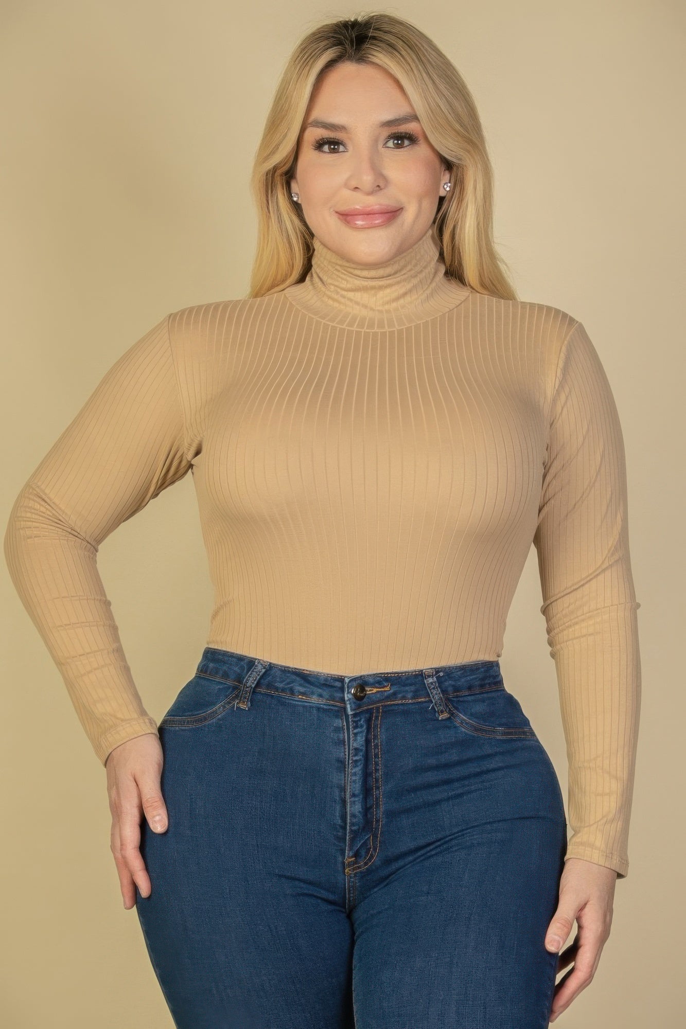 Ribbed Turtleneck Bodysuit - Elegant Comfort & Style - Artsi Chic Boutique