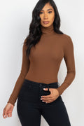 Ribbed Turtleneck Bodysuit - Elegant Comfort & Style - Artsi Chic Boutique