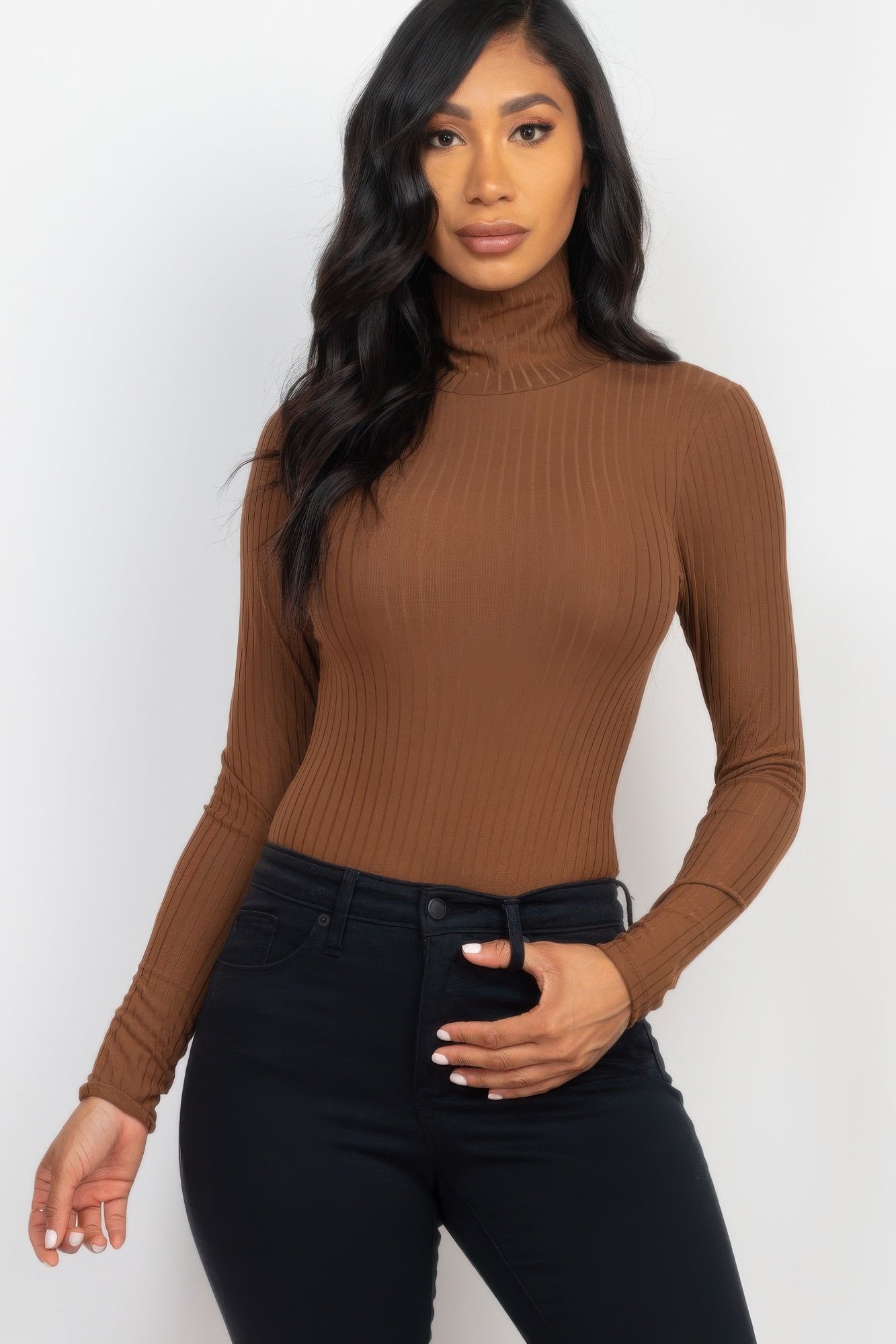 Ribbed Turtleneck Bodysuit - Elegant Comfort & Style - Artsi Chic Boutique