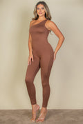 Solid One Shoulder Jumpsuit - Artsi Chic Boutique
