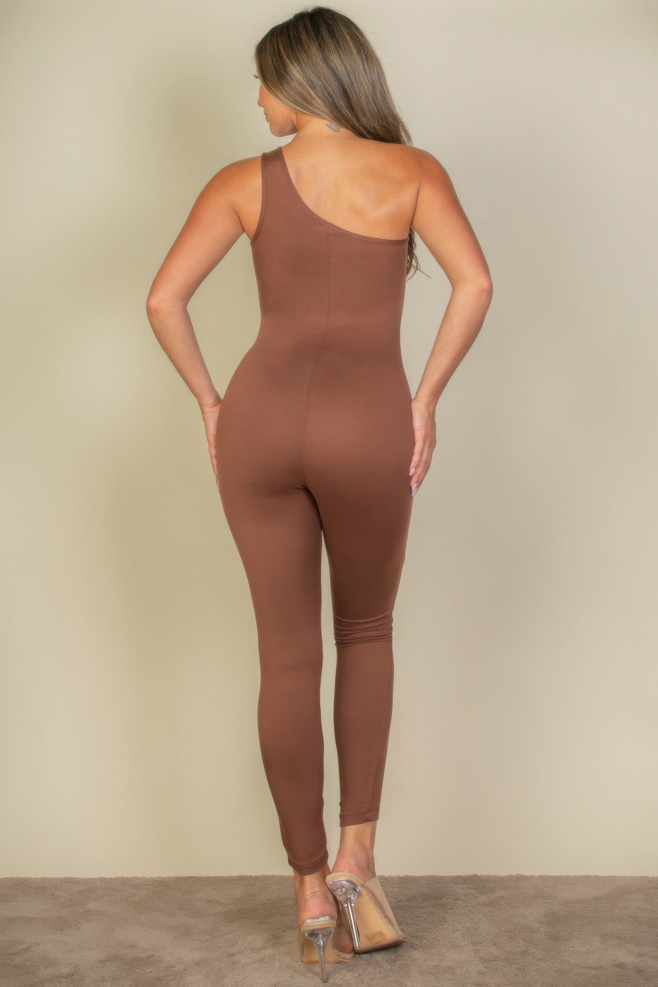 Solid One Shoulder Jumpsuit - Artsi Chic Boutique