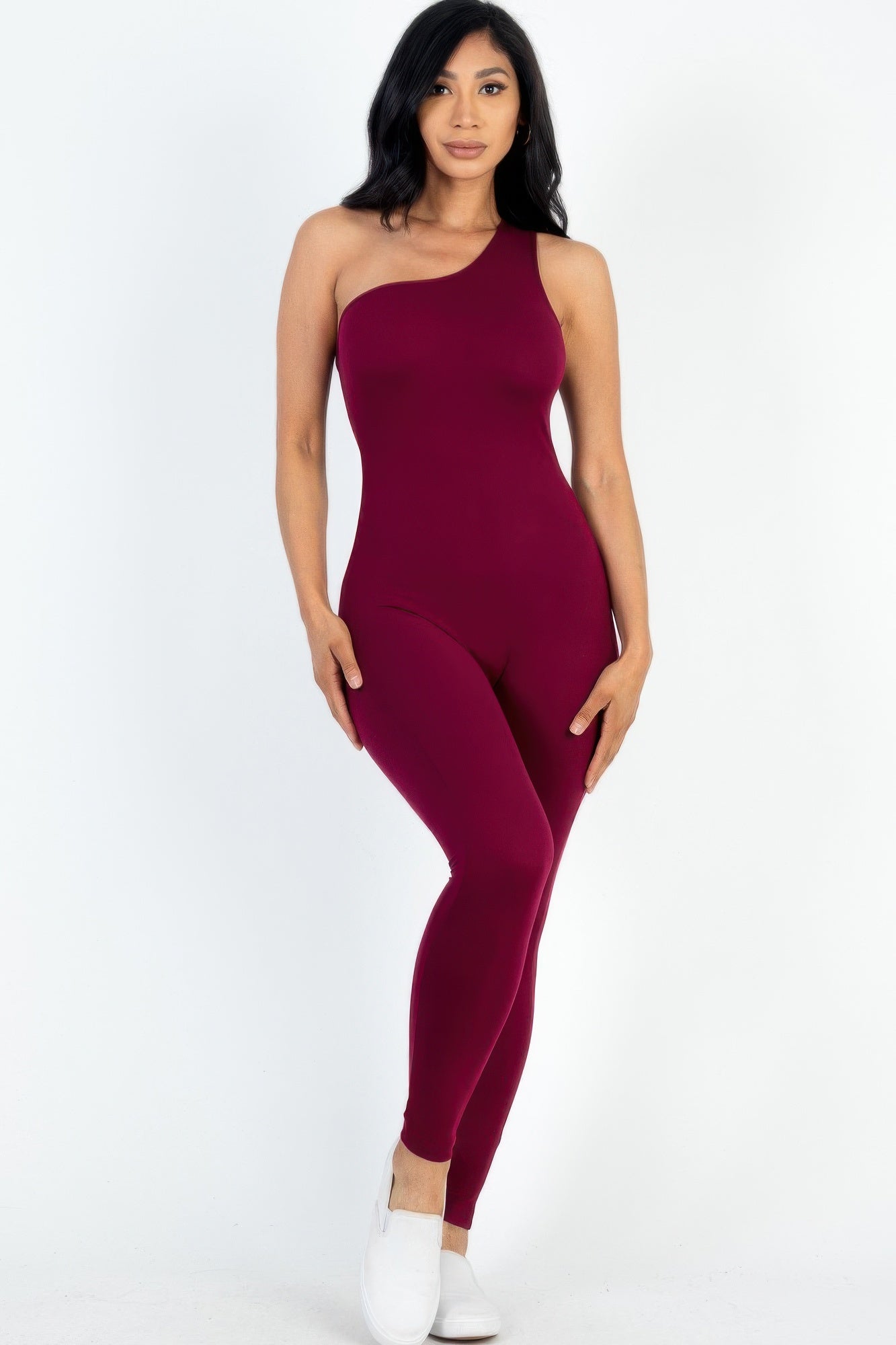 Solid One Shoulder Jumpsuit - Artsi Chic Boutique
