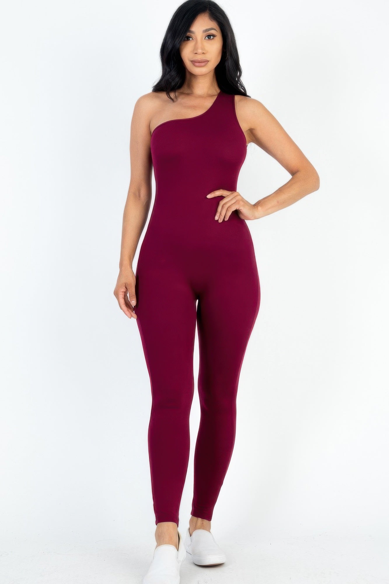 Solid One Shoulder Jumpsuit - Artsi Chic Boutique