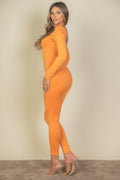 Scoop Neck Long Sleeve Bodycon Jumpsuit - Chic Comfort & Style - Artsi Chic Boutique