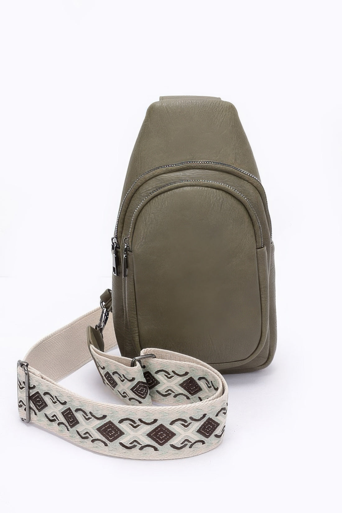 Faux Leather Sling Bag with Multi-Color Strap - Artsi Chic Boutique