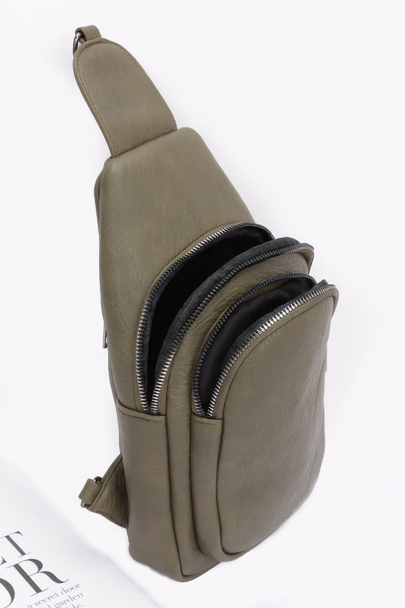 Faux Leather Sling Bag with Multi-Color Strap - Artsi Chic Boutique