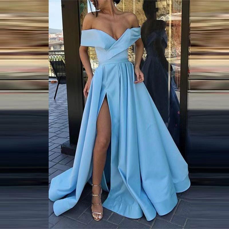 Women's V-neck Satin Multicolor Dress - Artsi Chic Boutique