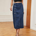 Chic Denim Cargo Skirt with Half Elastic Waist - Trendy Casual Wear - Artsi Chic Boutique