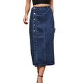 Chic Denim Cargo Skirt with Half Elastic Waist - Trendy Casual Wear - Artsi Chic Boutique