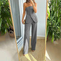 Chic Sleeveless Tube Top & Pants Set - Trendy Women's Fashion - Artsi Chic Boutique