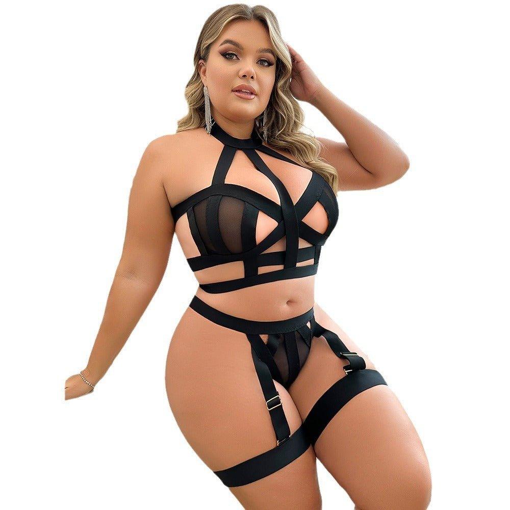 Curvy Goddess: Sexy Strappy Lingerie Set for Plus Size Women - Artsi Chic Boutique
