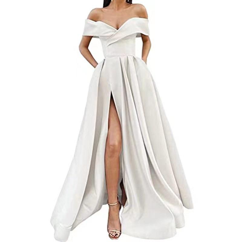 Women's V-neck Satin Multicolor Dress - Artsi Chic Boutique