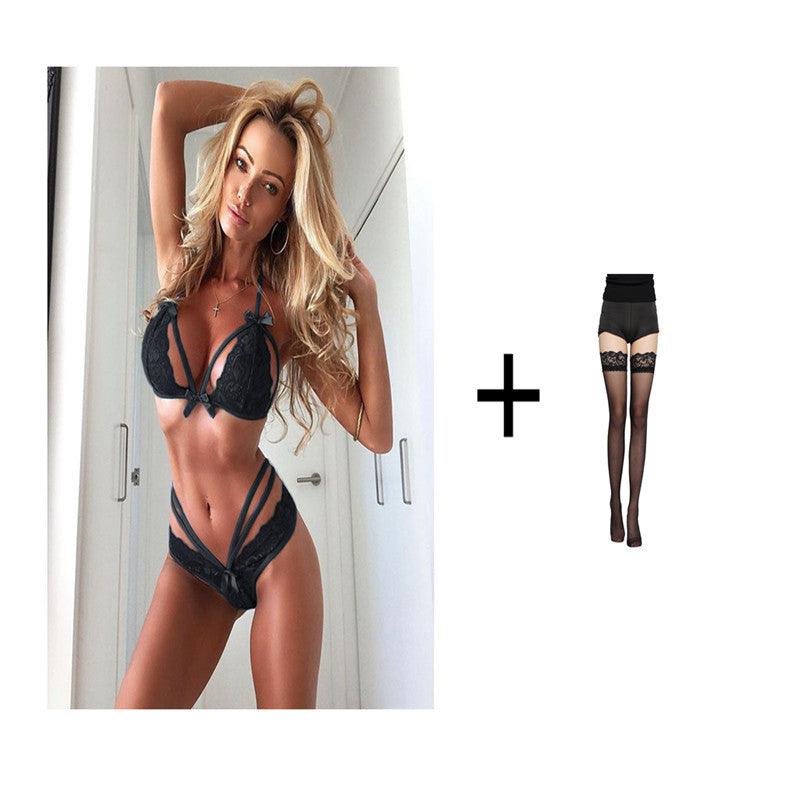 Sultry Bowknot Lace Lingerie Set - Sexy and Alluring - Artsi Chic Boutique