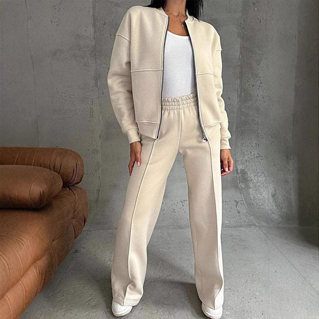 Women's Sports Suit - Jacket & Wide-Leg Pants - Artsi Chic Boutique