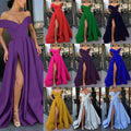 Women's V-neck Satin Multicolor Dress - Artsi Chic Boutique