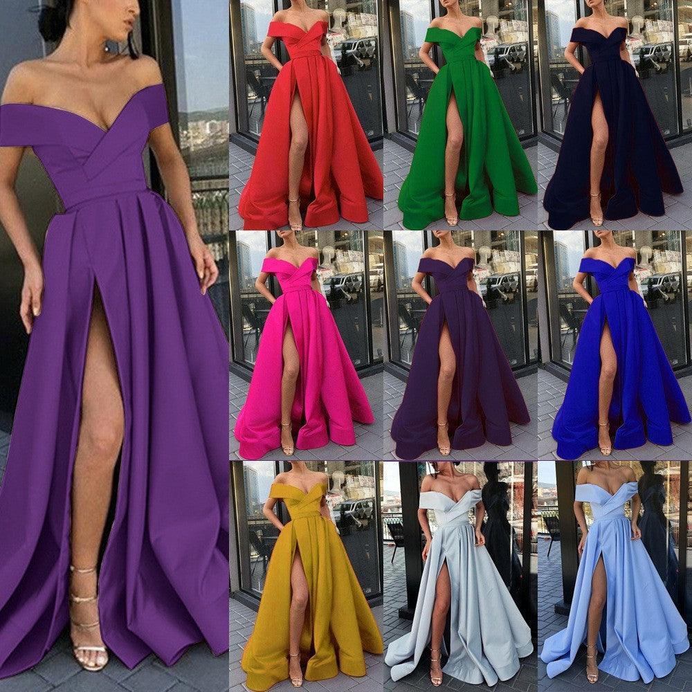 Women's V-neck Satin Multicolor Dress - Artsi Chic Boutique