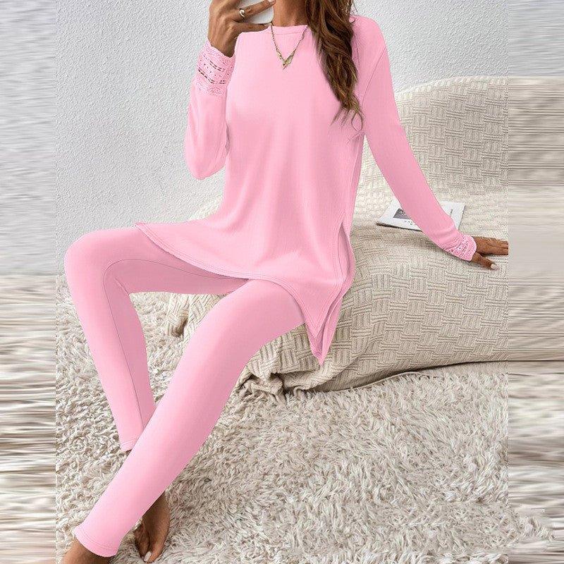 Elegant Contrast Lace Top & Pants Suit for Women - Artsi Chic Boutique
