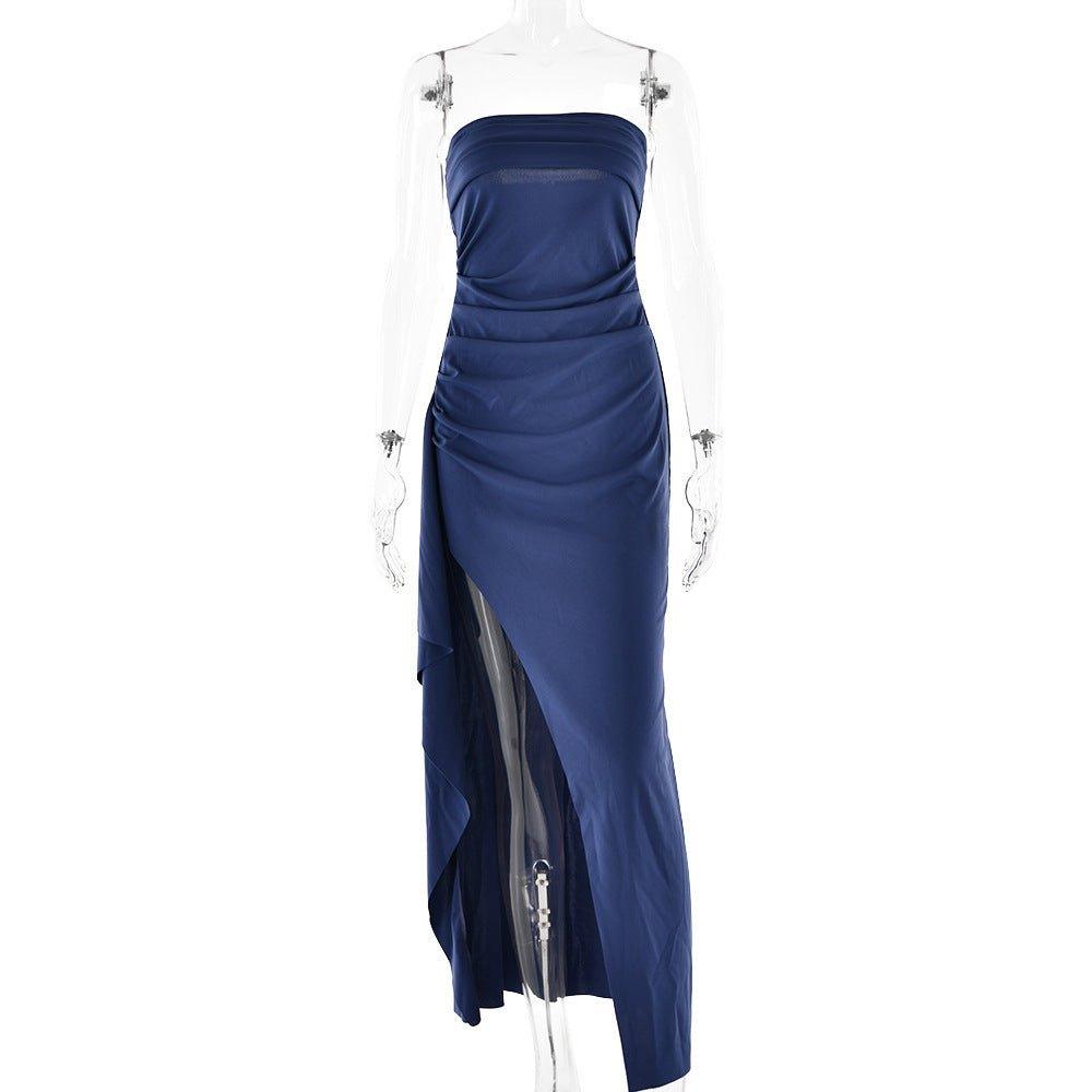 Elegant Strapless Slit Maxi Dress – Perfect for Parties & Weddings - Artsi Chic Boutique