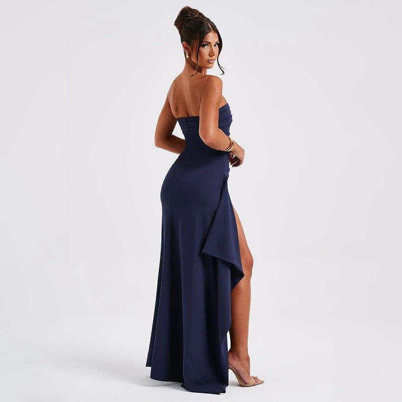 Elegant Strapless Slit Maxi Dress – Perfect for Parties & Weddings - Artsi Chic Boutique
