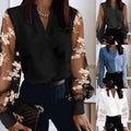Elegant V-Neck Lace Long Sleeve Blouse - Trendy Women's Fashion - Artsi Chic Boutique