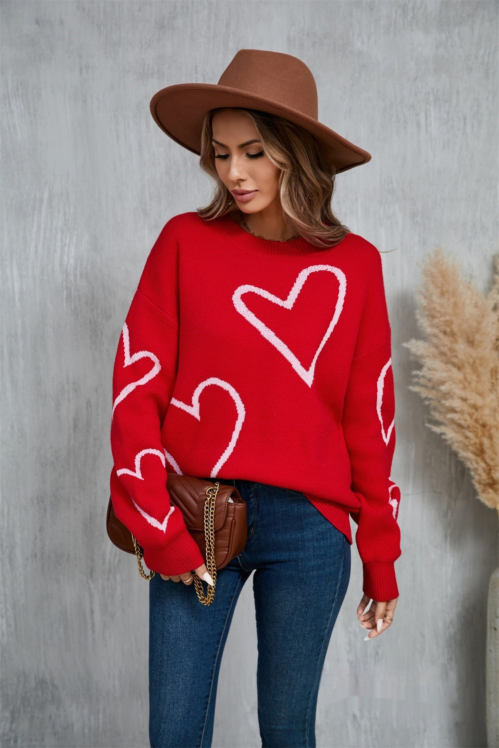 Trendy Knit Heart Sweater - Artsi Chic Boutique