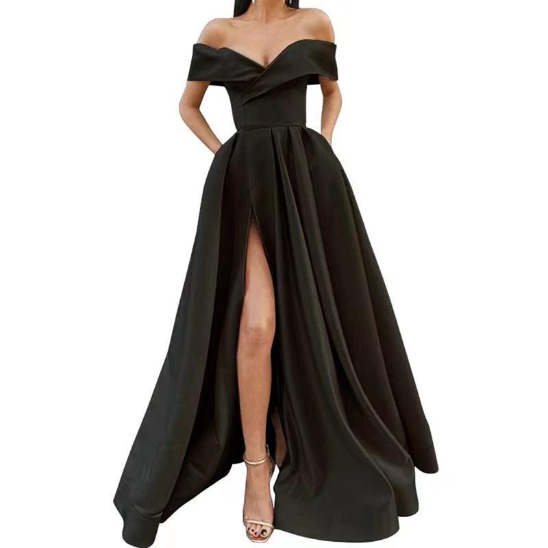 Women's V-neck Satin Multicolor Dress - Artsi Chic Boutique