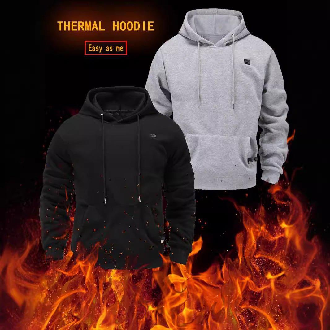 Heated Hoodie with Adjustable Temperature Control – Lightweight and Warm for Cold Weather - Artsi Chic Boutique