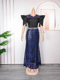 Plus Size Sequined Glamour Gown – Elegant Evening Party Dress - Artsi Chic Boutique